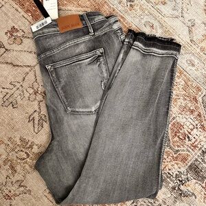 Judy Blue Women's Classic Black / Gray Straight Leg Jeans with Tummy Control Top